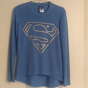 Woman's Superman Pull Over Long Sleeve Sweater